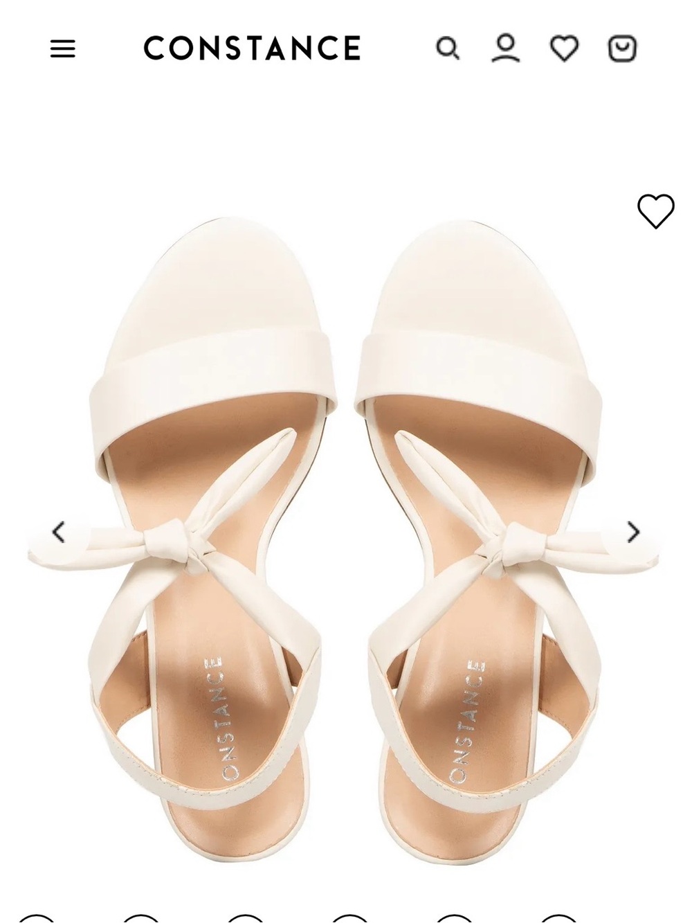Constance Off-White Knotted Slingback Block Heel Sandals - Size US 4 / BR 33